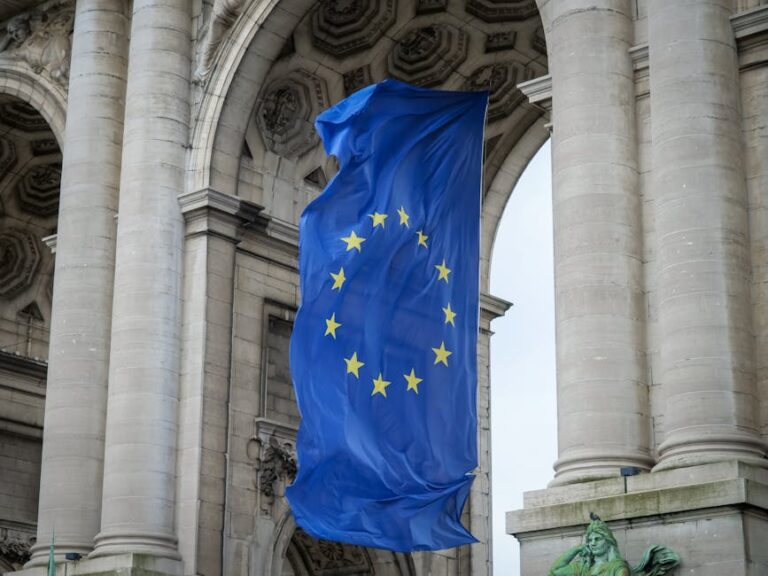 Drapeau Union Europeenne Bruxelles institution parti europeen