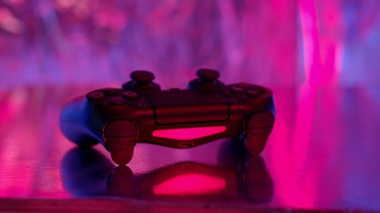 Wireless game controller neon lighting