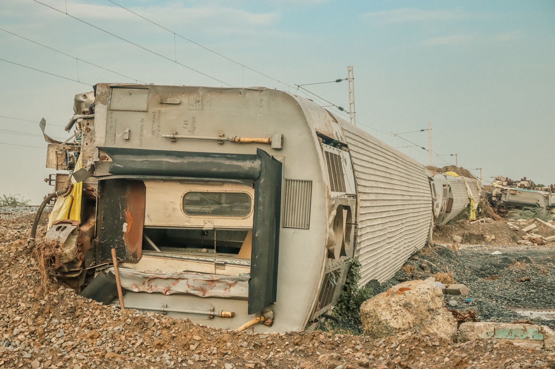 Train railway accident emergency